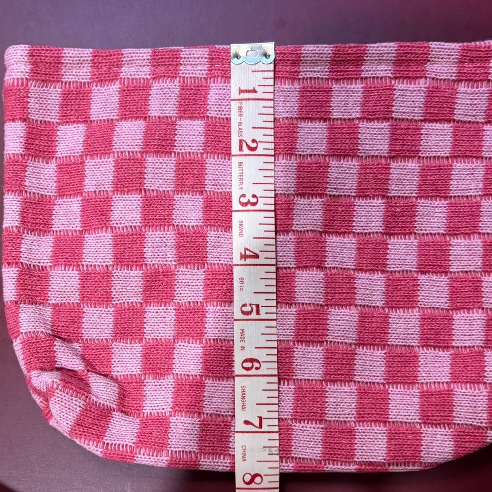 Pink Checkered Pouch,Knit 🧶 - Picture 5 of 6